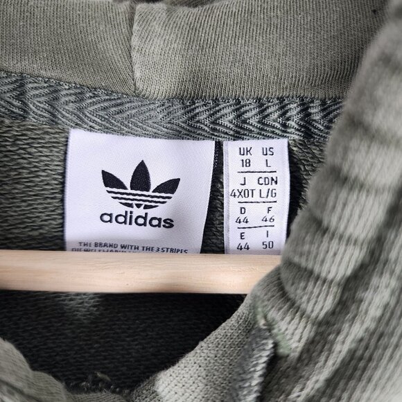 Adidas Trefoil Logo Hoodie Olive Green Cotton Blend‎ Size L - Picture 7 of 8